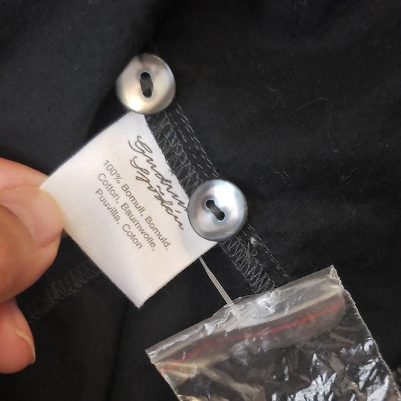 Gudrun Sjoden Floral Beaded Gray Cotton Tunic Size Medium Boho Chic Feminine - Picture 7 of 9